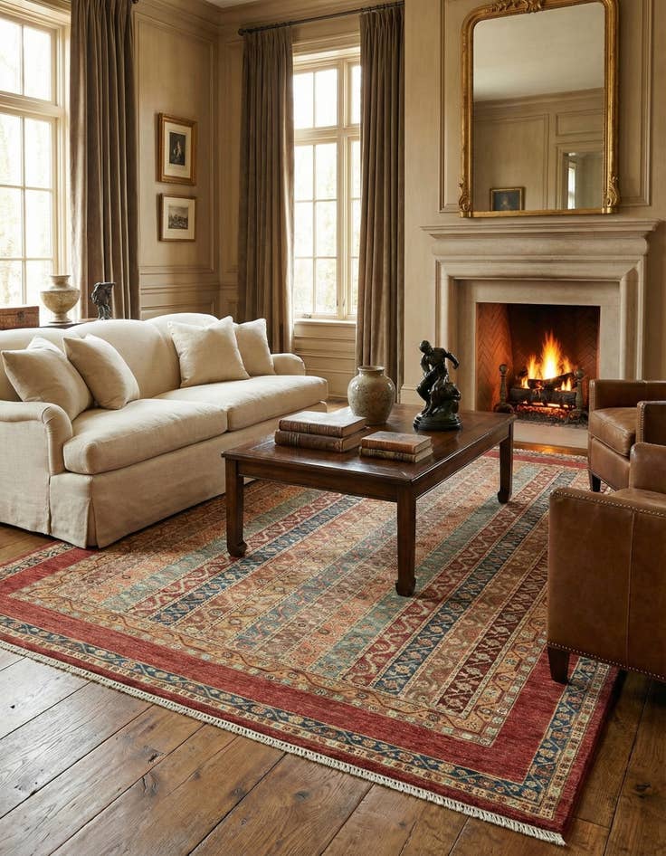 Detail image of  6' 8 x 9' 7  Hand Knotted Ariana Ziegler Wool Rug