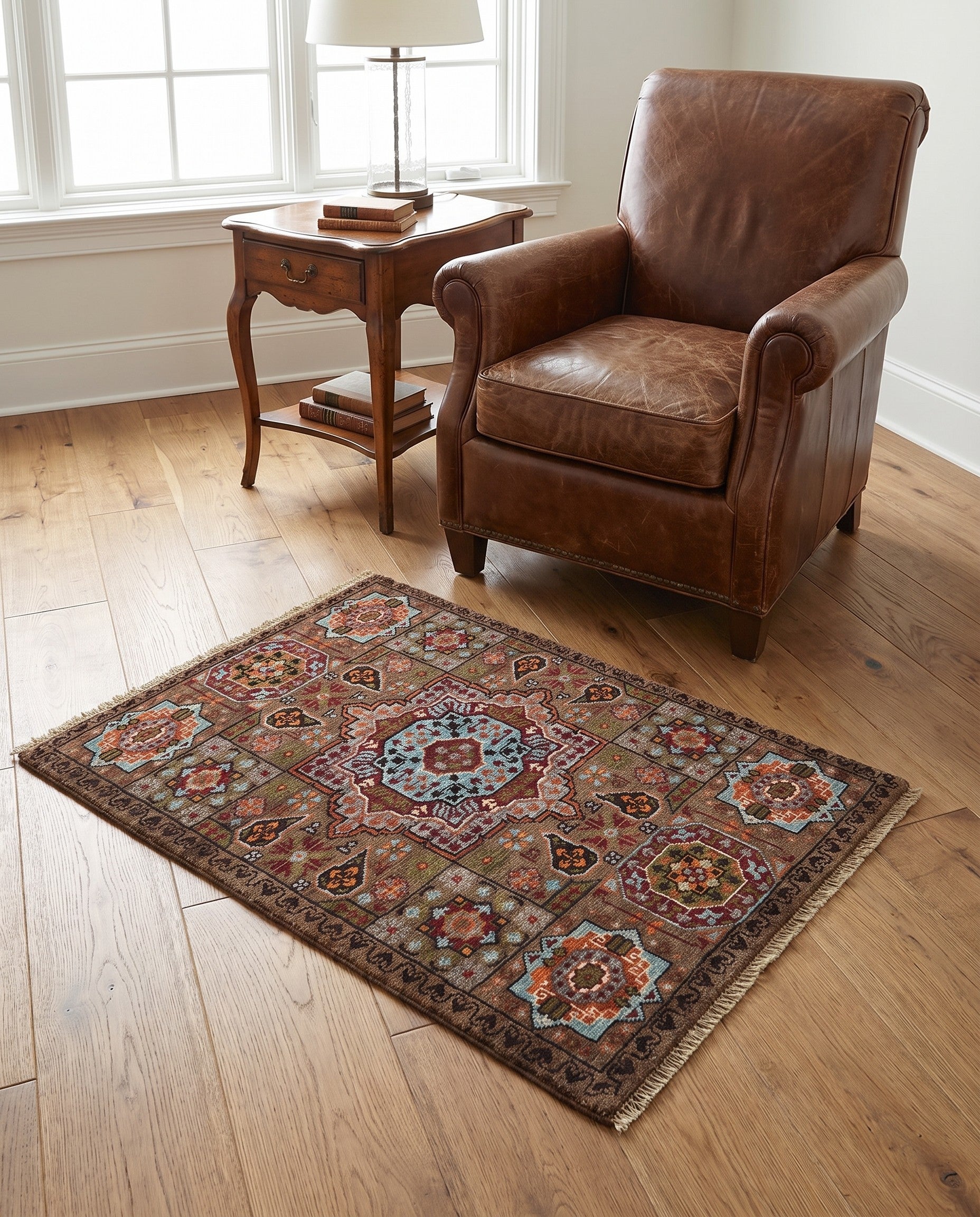 2' x 3' Hand Knotted Mamluk Ziegler Rug