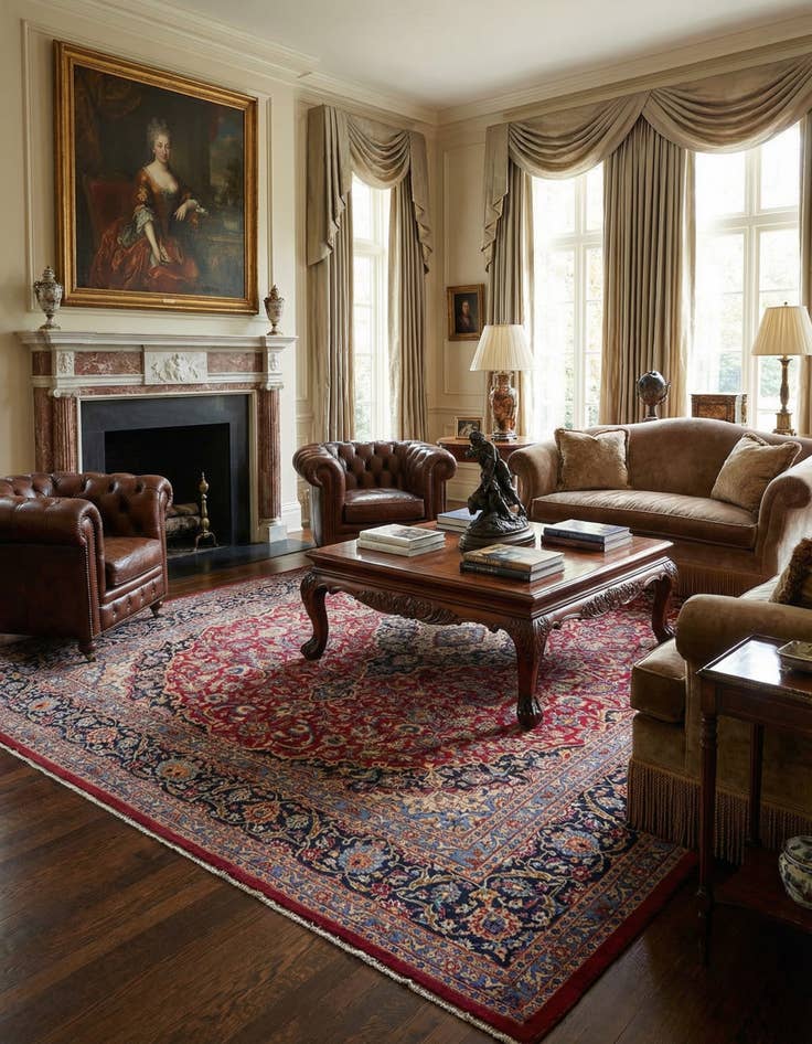 Detail image of  10' x 12' 8  Hand Knotted Mashad Persian Wool Rug