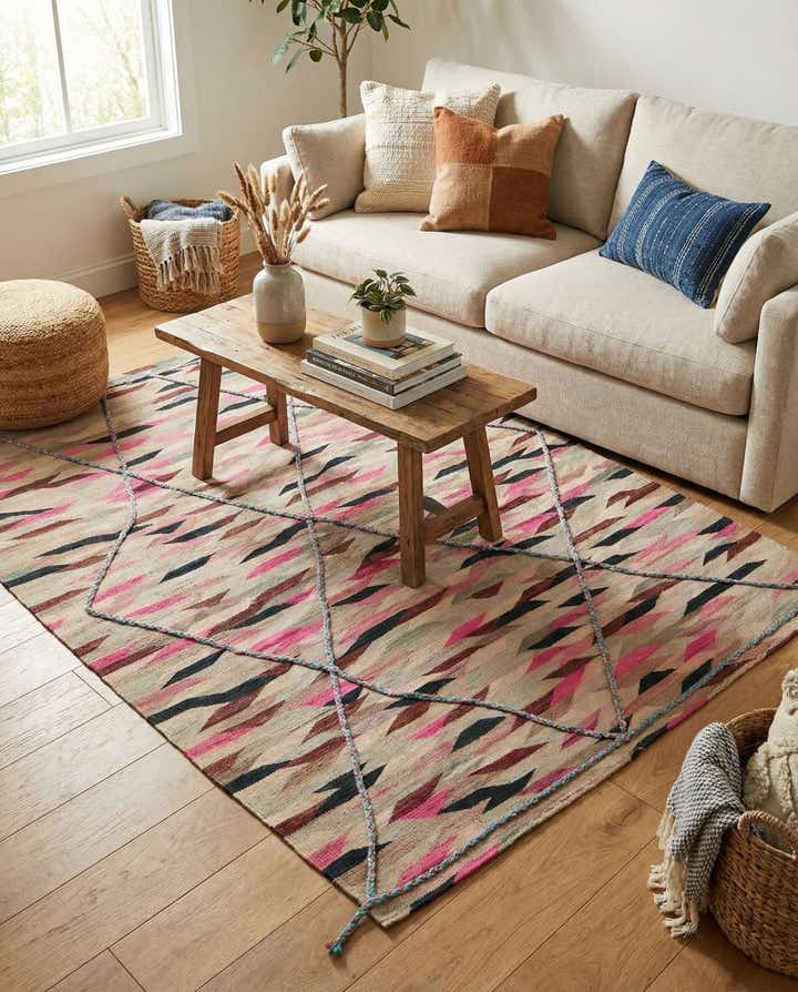 5' 7 x 7' 7 Hand Knotted Moroccan Wool Rug