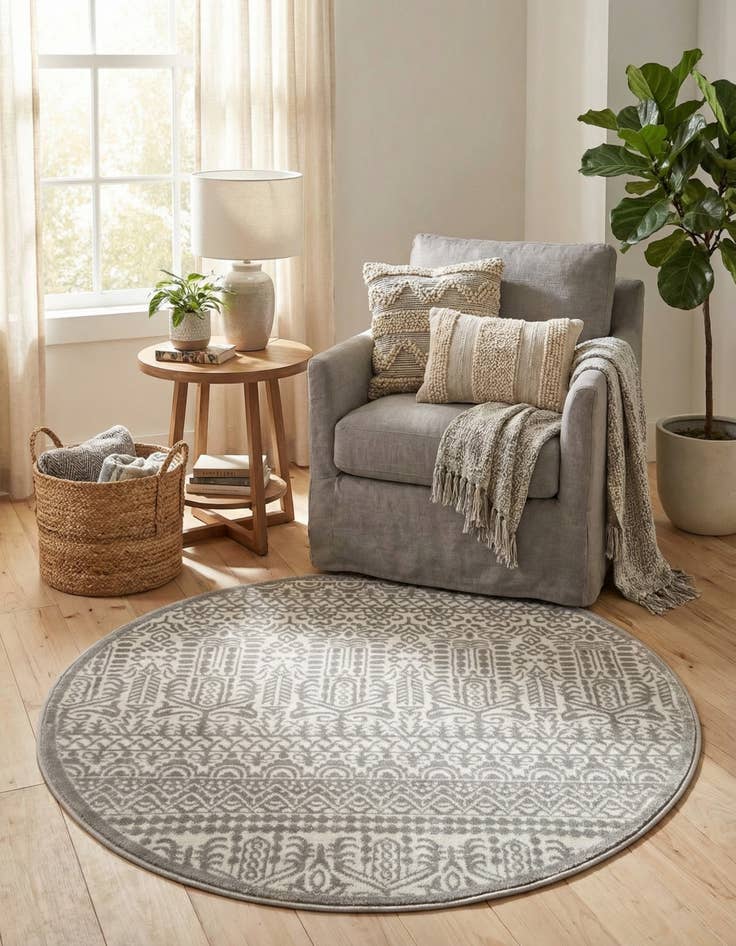 Detail image of 3' 3 x 3' 3 Uptown Cloisters Round Rug