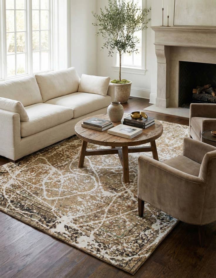 Detail image of 8' 10 x 12'  Hand Knotted Ultra Vintage Persian Wool Rug