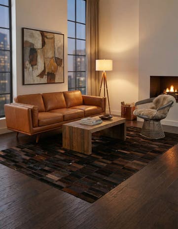 4' 11 x 8' Cowhide - Patchwork Rug