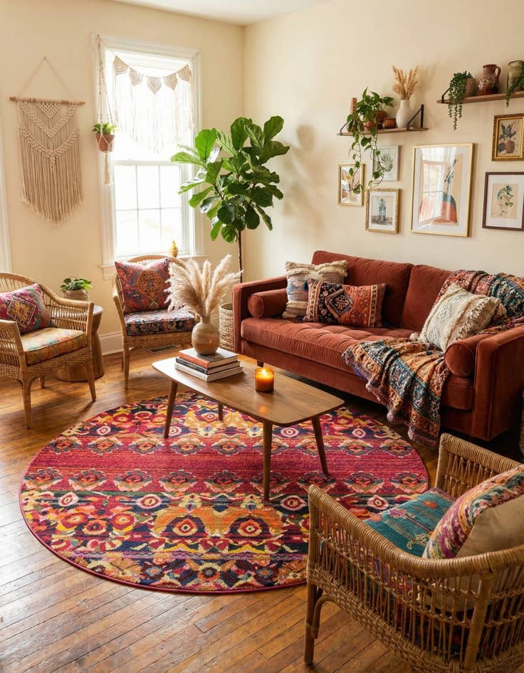 Detail image of 8' x 8'  Washable Palazzo Round Rug