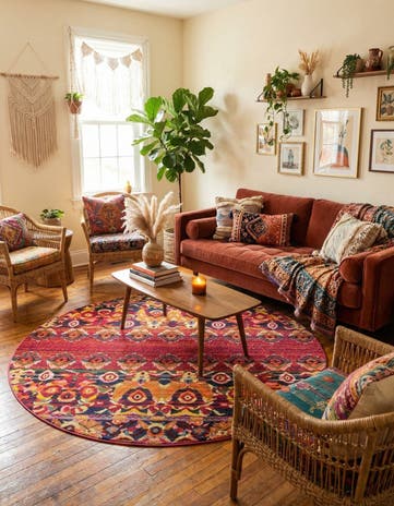 8' x 8' Washable Fleur Round Rug