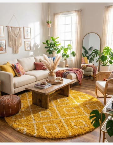 7' 10 x 7' 10 Trellis Shag Round Rug