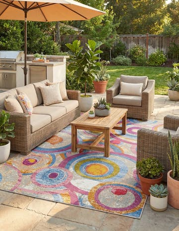 6' x 9' Easy-Clean Modern Indoor / Outdoor Rug