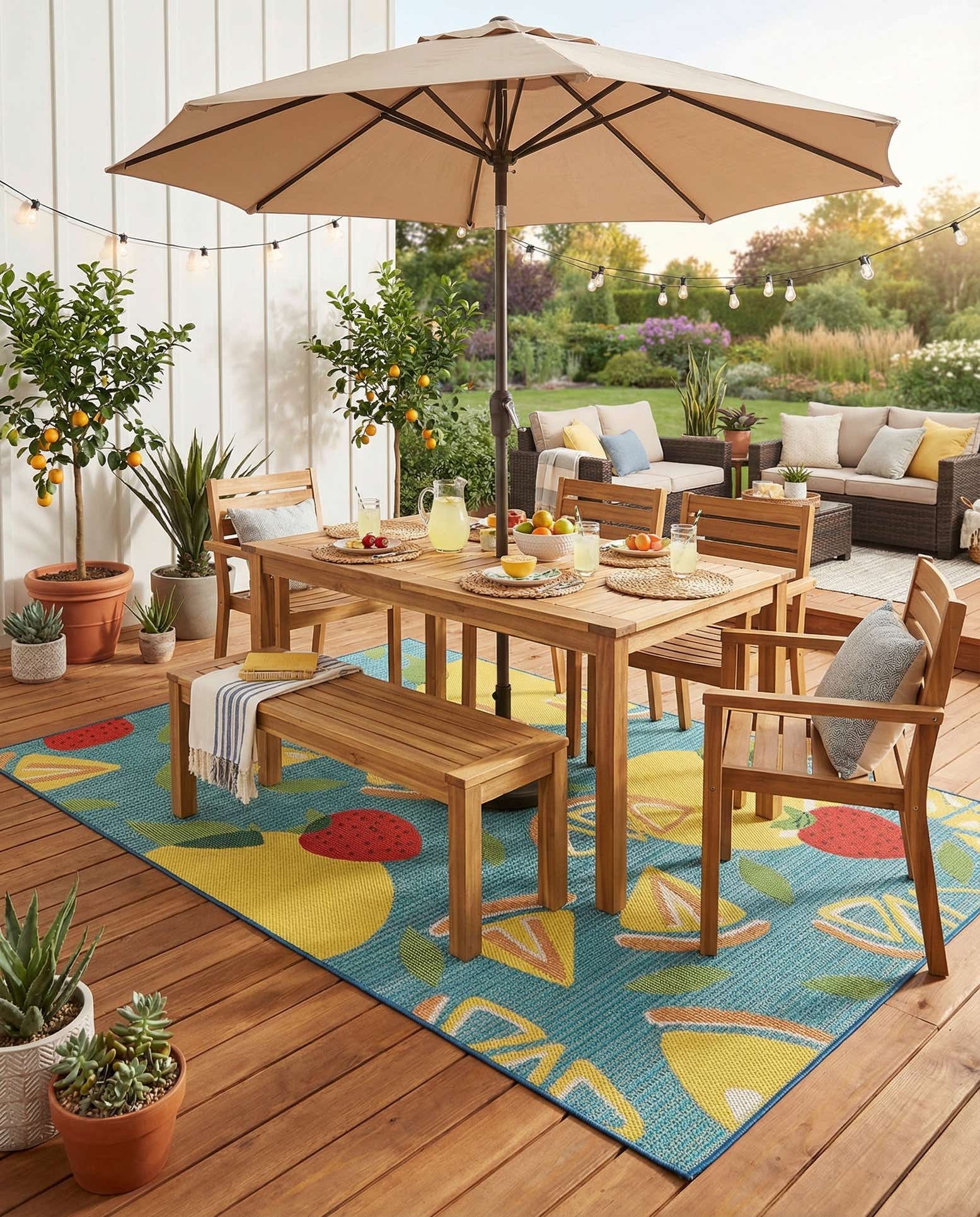 6' 1 x 9' Easy-Clean Baja Indoor / Outdoor Rug