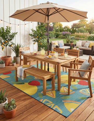 6' 1 x 9' Easy-Clean Baja Indoor / Outdoor Rug
