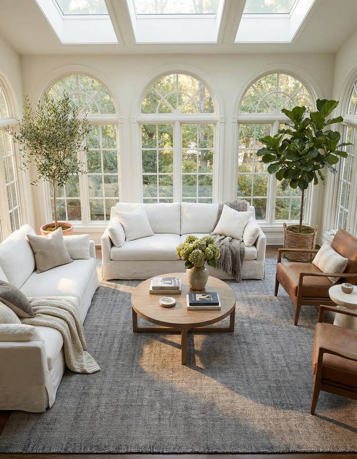 Detail image of 10' x 10'  Hand Woven Jill Zarin English Manor Farmhouse Wool Square Rug