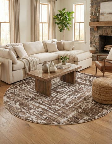 Chocolate Brown Hermitage Round Rug