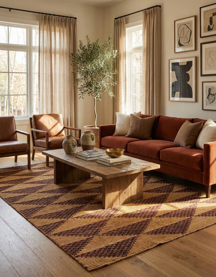 Detail image of 6' 5 x 9' 6  Hand Knotted Modern Ziegler Rug