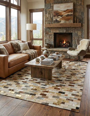 5' x 7' 11 Cowhide - Patchwork Rug