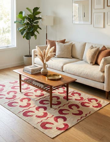 4' 6 x 6' 6 Hand Woven Kilim Modern Wool Rug