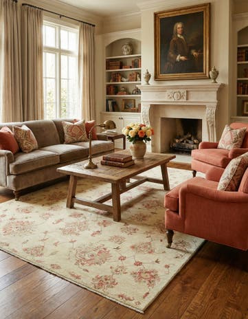 5' 7 x 7' 10 Hand Knotted Peshawar Ziegler Rug