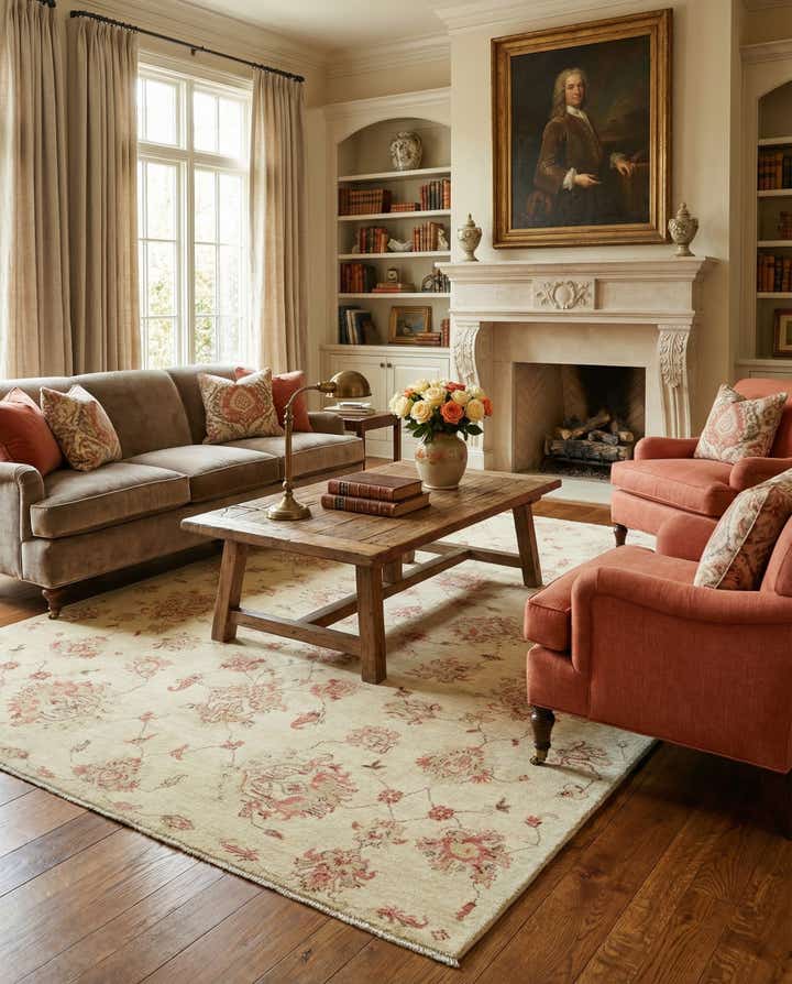 5' 7 x 7' 10 Hand Knotted Peshawar Ziegler Rug