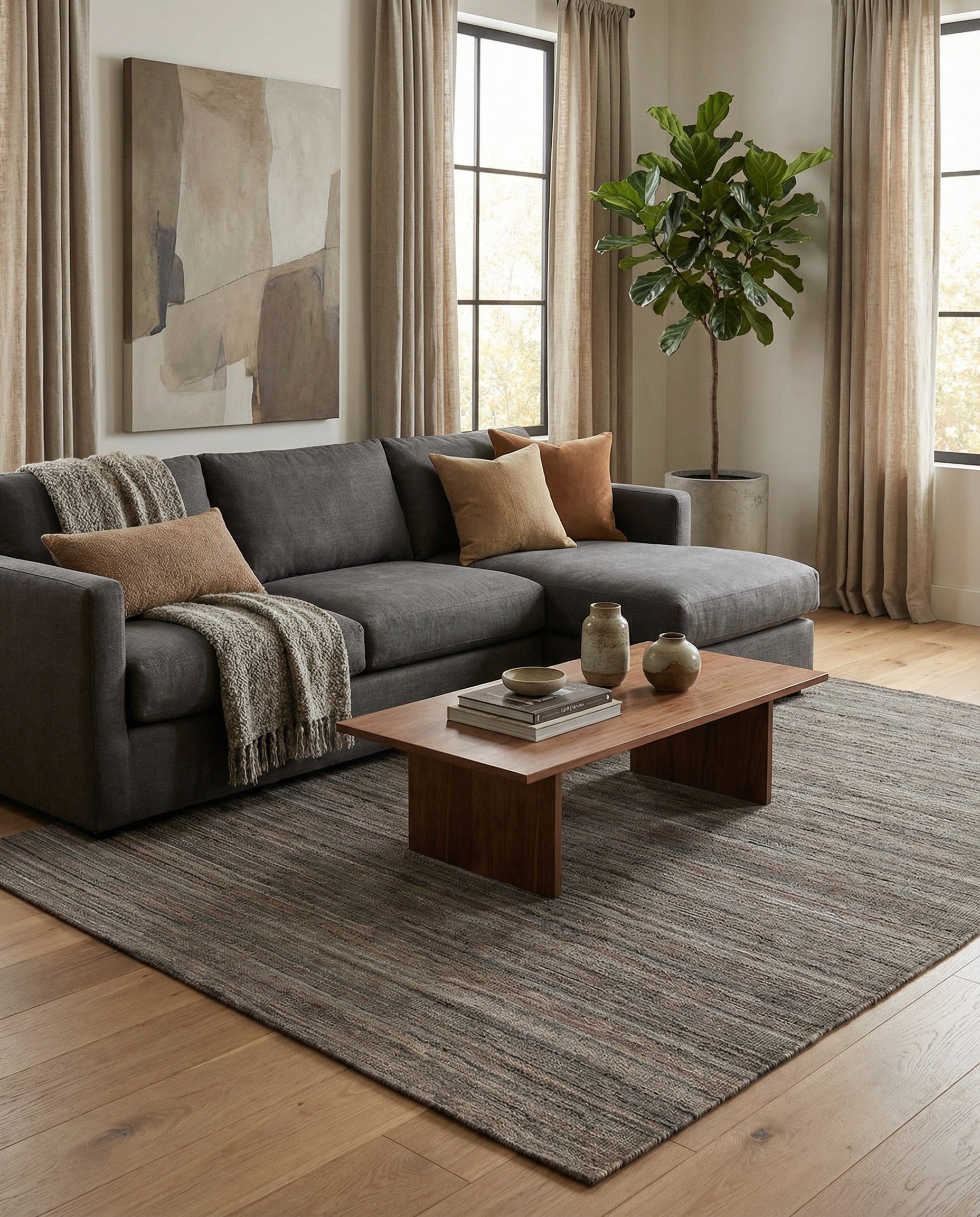  4' 10 x 6' 3  Hand Woven Kilim Modern Wool Rug