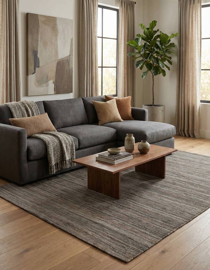 Detail image of 4' 10 x 6' 3  Hand Woven Kilim Modern Wool Rug