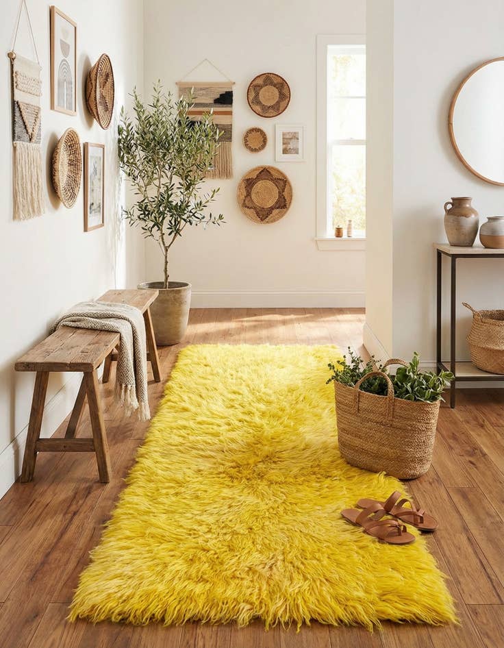 Detail image of  2' 3 x 5'  Hand Knotted Moroccan Wool Runner Rug