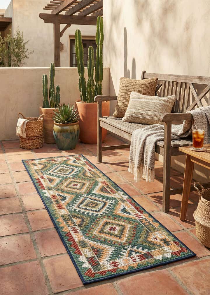2' x 6' Easy-Clean Baja Indoor / Outdoor Runner Rug
