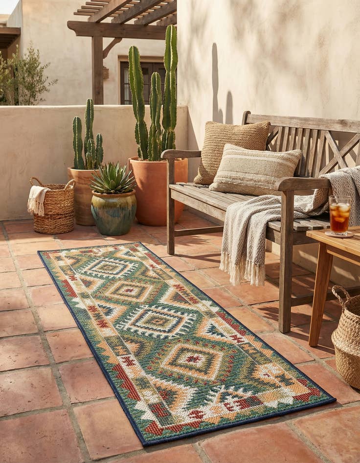 Detail image of 2' x 6'  Washable Baja Indoor / Outdoor Runner Rug