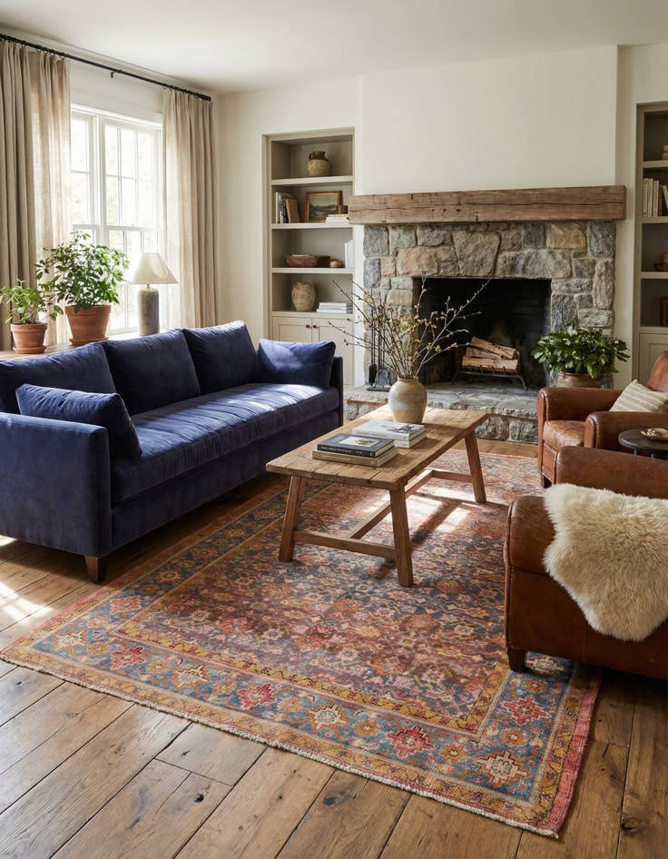 Detail image of 5' 3 x 7' 8  Hand Knotted Ultra Vintage Persian Wool Rug