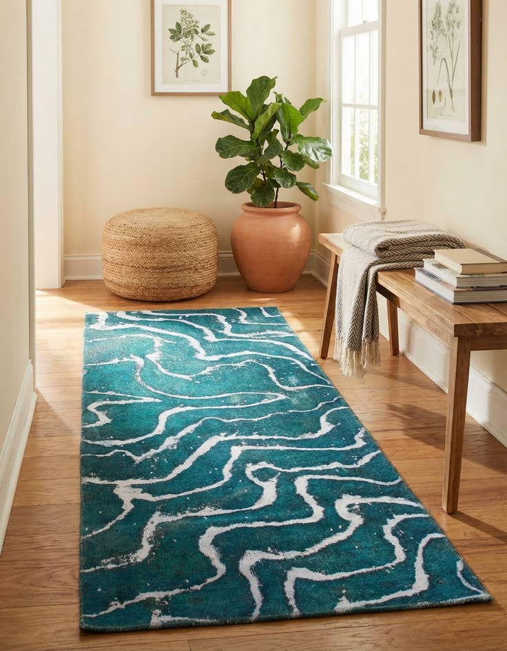 Detail image of 2' 7 x 7'  Hand Knotted Ultra Vintage Persian Wool Runner Rug