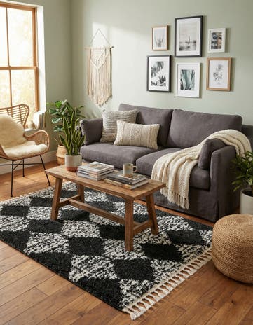 Black and White Serenity Shag Rug