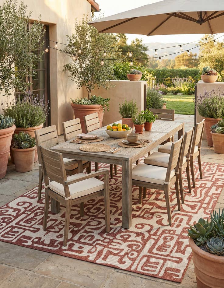 Detail image of 9' x 12'  Washable Modern Indoor / Outdoor Rug