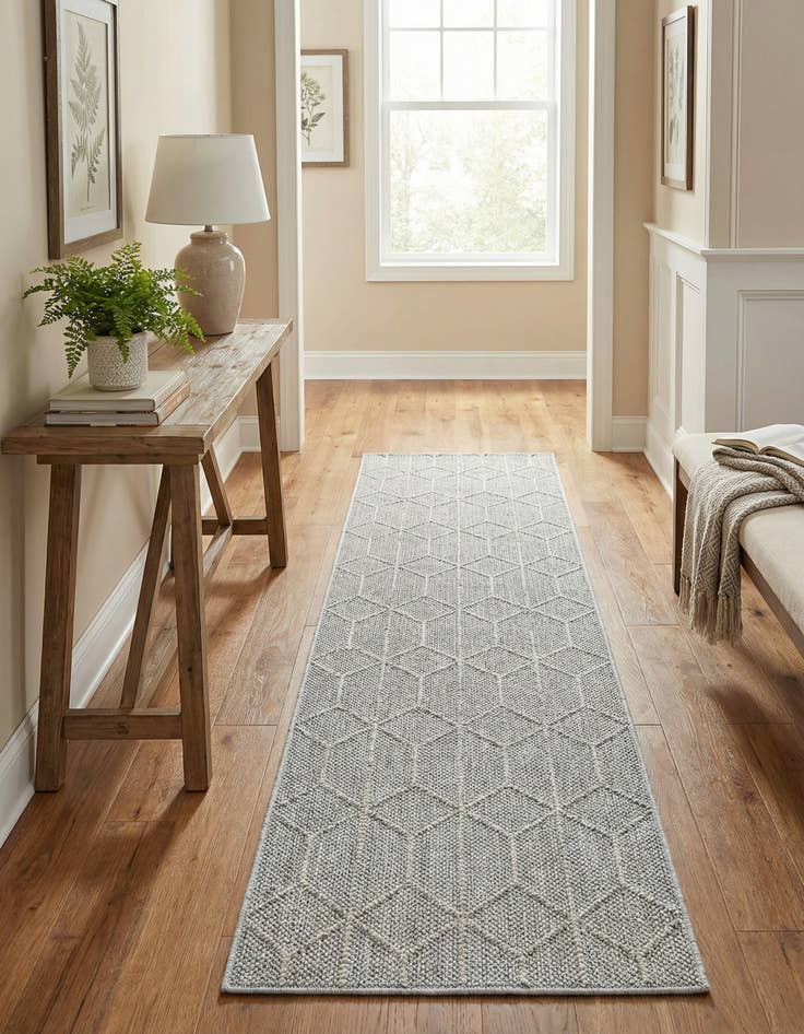 Detail image of 2' x 8' Easy-Clean Trellis Indoor / Outdoor Runner Rug