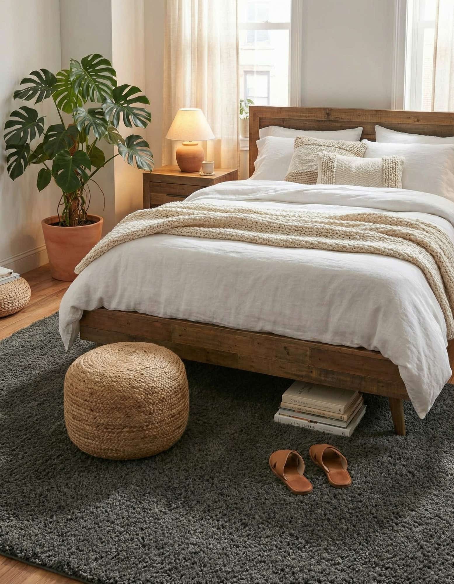 5' 3 x 8' Soft Solid Shag Rug