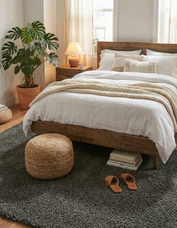 5' 3 x 8' Soft Solid Shag Rug