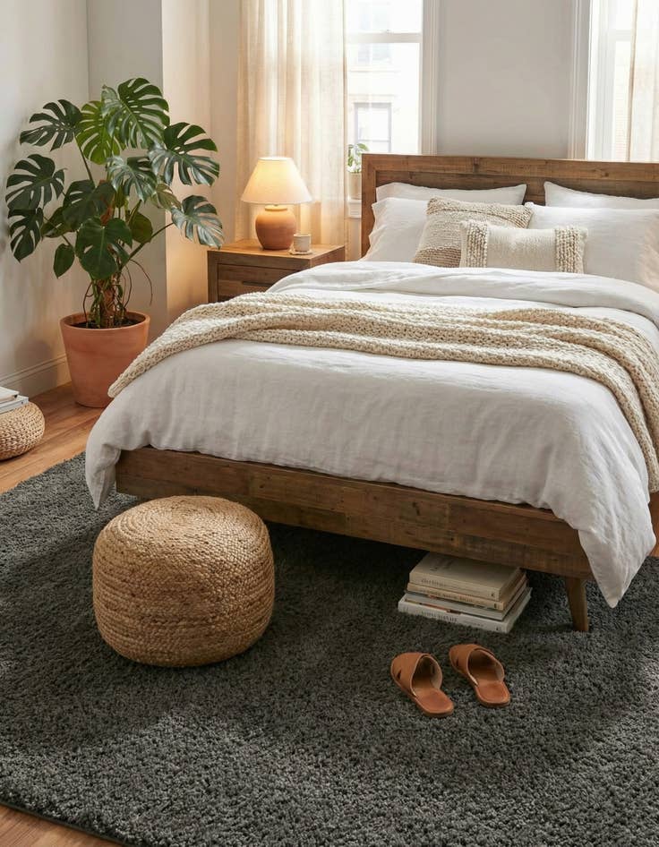 Detail image of  5' 3 x 8' Soft Solid Shag Rug