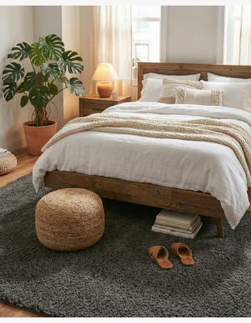 Smoke Gray Soft Solid Shag Rug