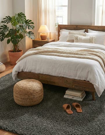 5' 3 x 8' Soft Solid Shag Rug