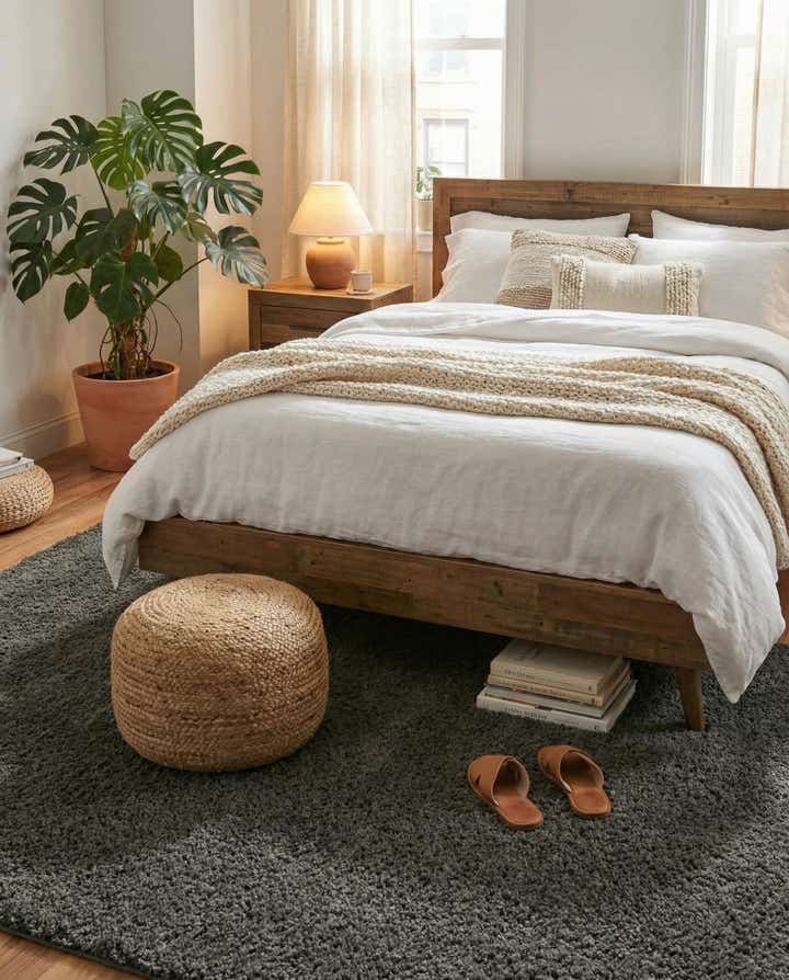 5' 3 x 8' Soft Solid Shag Rug