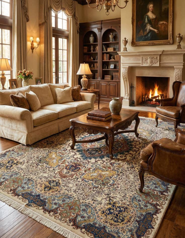 Detail image of  9' 4 x 12' 8 Kashmar Wool Rug