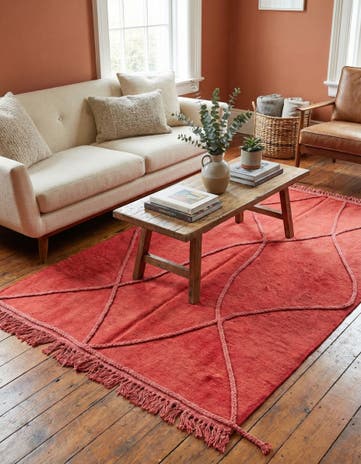 4' 2 x 6' 1 Hand Knotted Moroccan Wool Rug