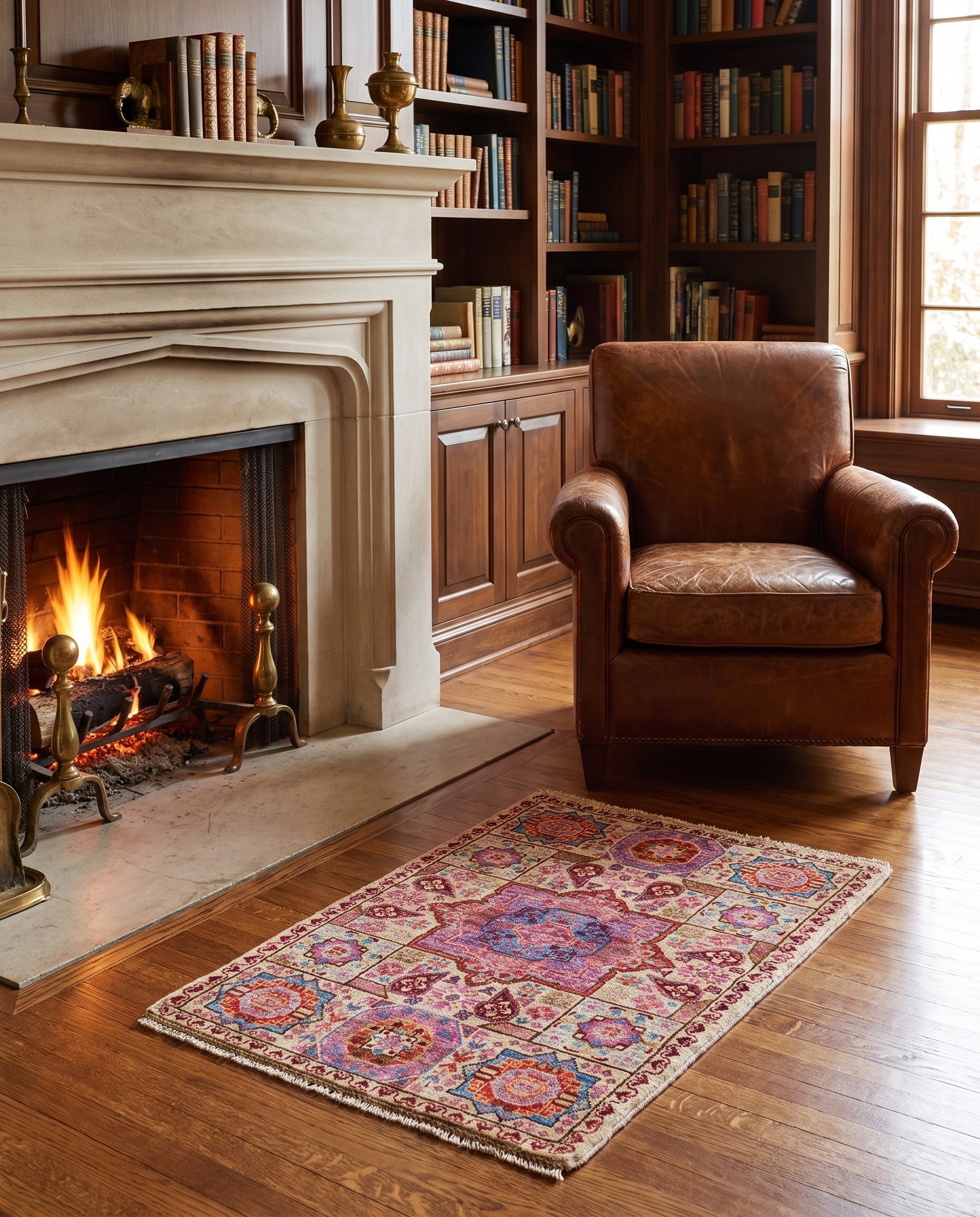 2' x 3' Hand Knotted Mamluk Ziegler Rug