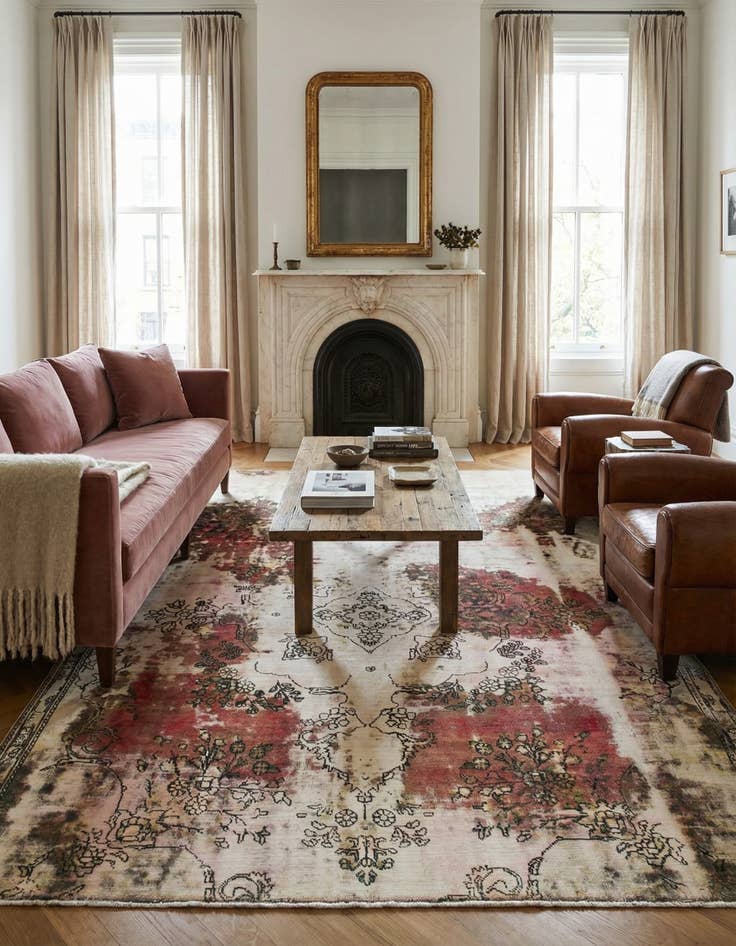 Detail image of 7' 3 x 10' 2  Hand Knotted Ultra Vintage Persian Wool Rug