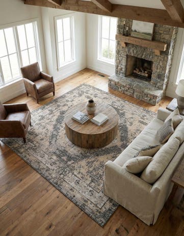 13' x 13' Easy-Clean Traditional Indoor / Outdoor Square Rug