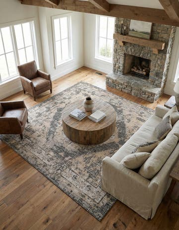13' x 13' Easy-Clean Traditional Indoor / Outdoor Square Rug