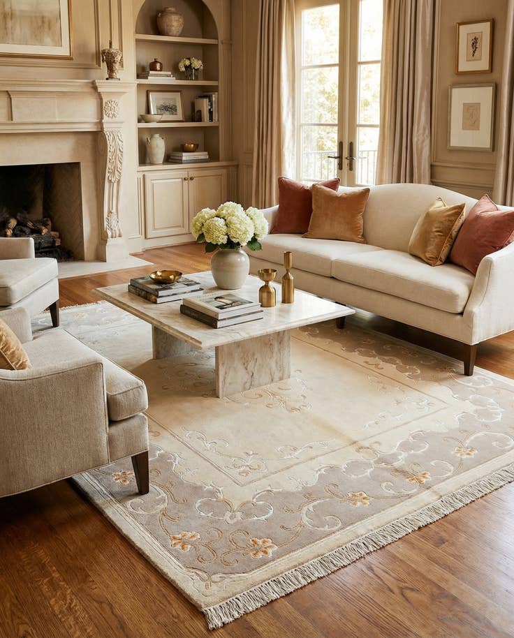 Detail image of 4' 11 x 6' 10 Hand Knotted Darya Wool Rug