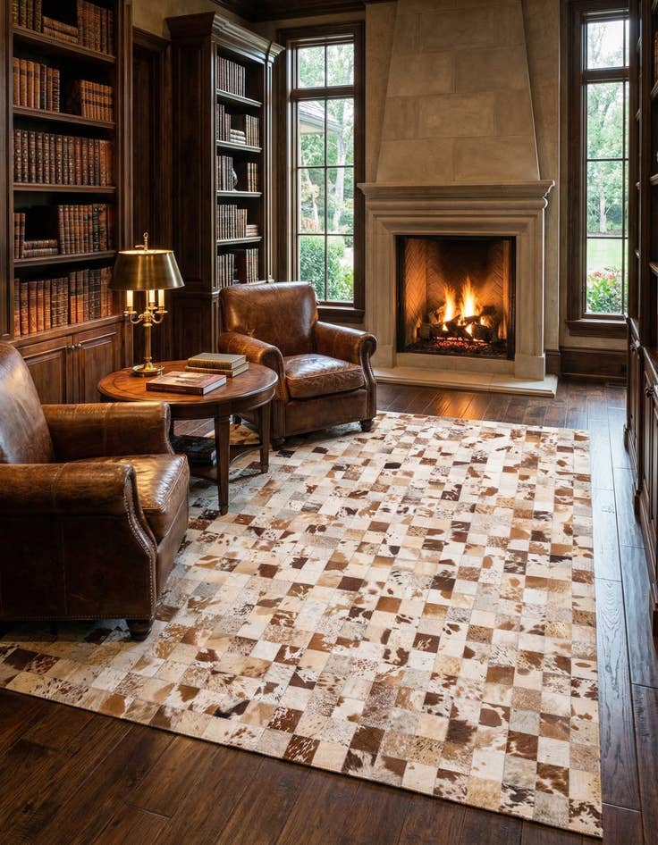 Detail image of  8' x 10' Cowhide Leather Rug