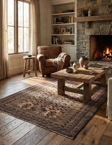 3' 4 x 5' 2 Hand Knotted Ultra Vintage Persian Wool Rug