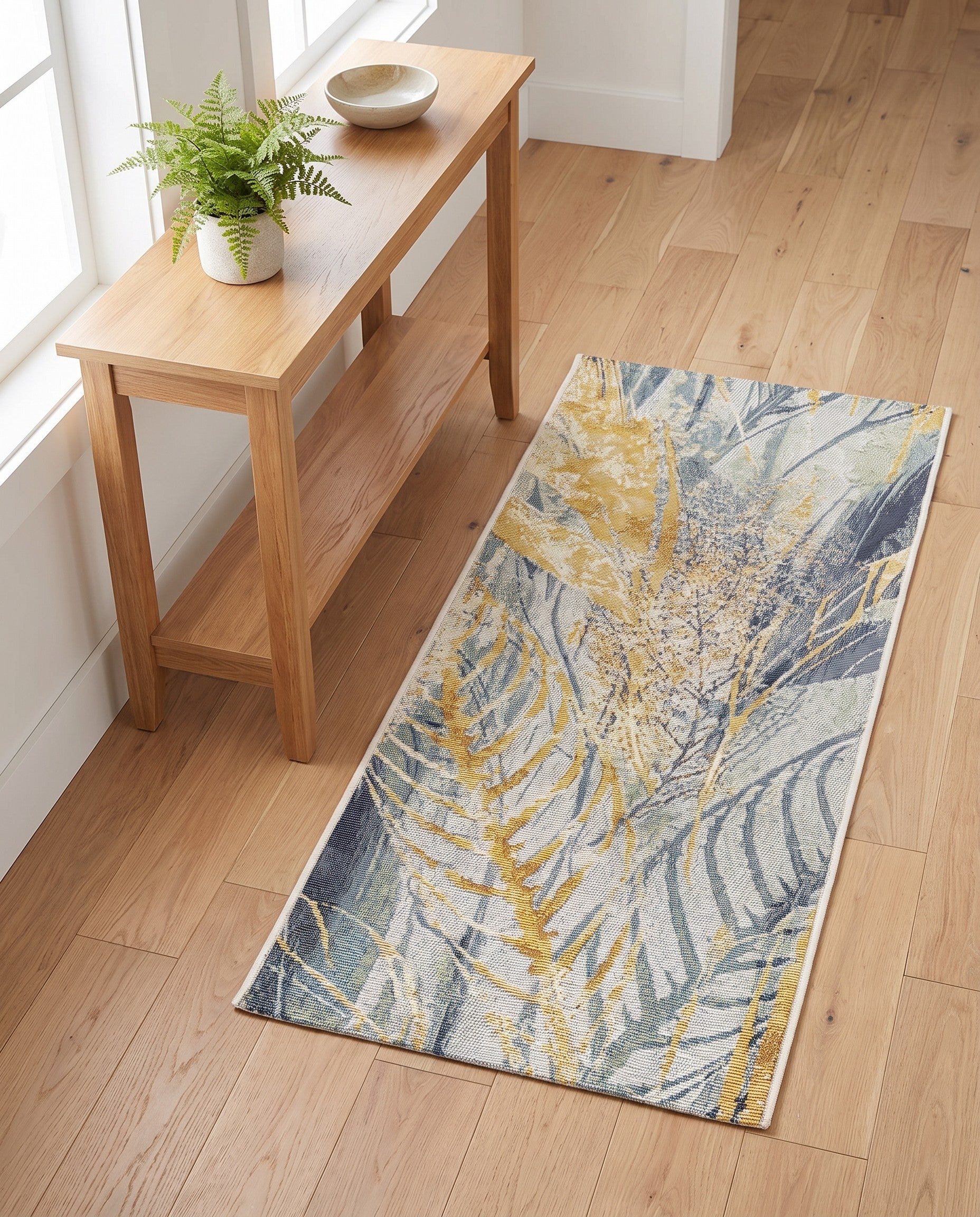 2' x 4' Easy-Clean Botanical Indoor / Outdoor Runner Rug