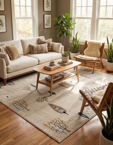 Ivory Laguna Square Rug