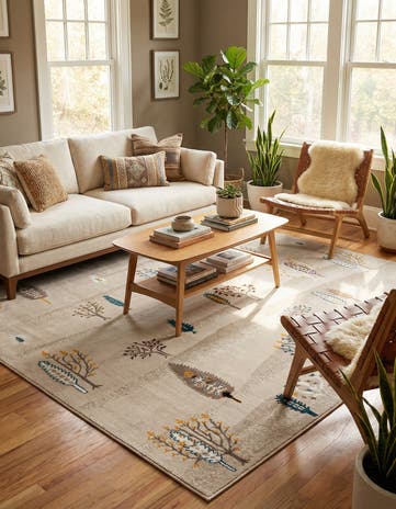 Ivory Laguna Square Rug