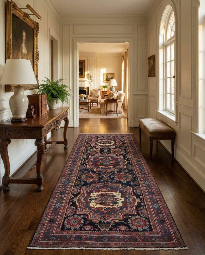 5' x 9' 4 Hand Knotted Bakhtiar Persian Wool Runner Rug