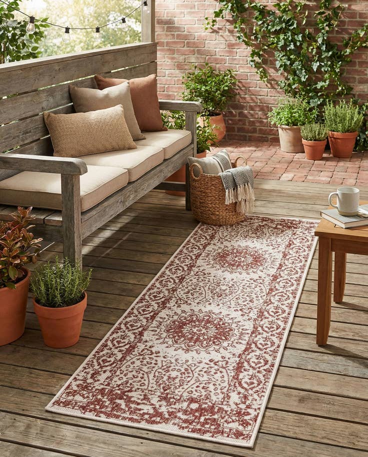 Detail image of 2' x 6' Easy-Clean Traditional Indoor / Outdoor Runner Rug